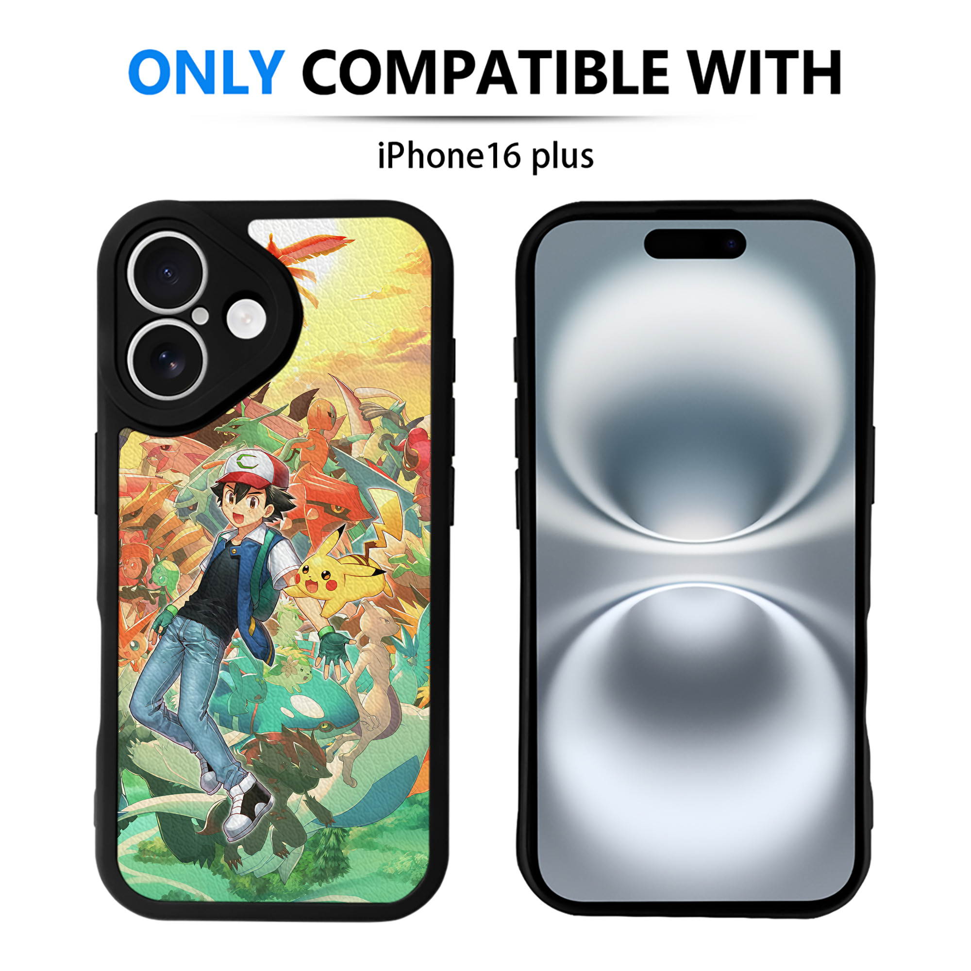 （画像用） ポケットモンスター Pokémon 【iPhone 16シリーズ対応】シリコンスマホケース（レザー調） 材質：シリコン